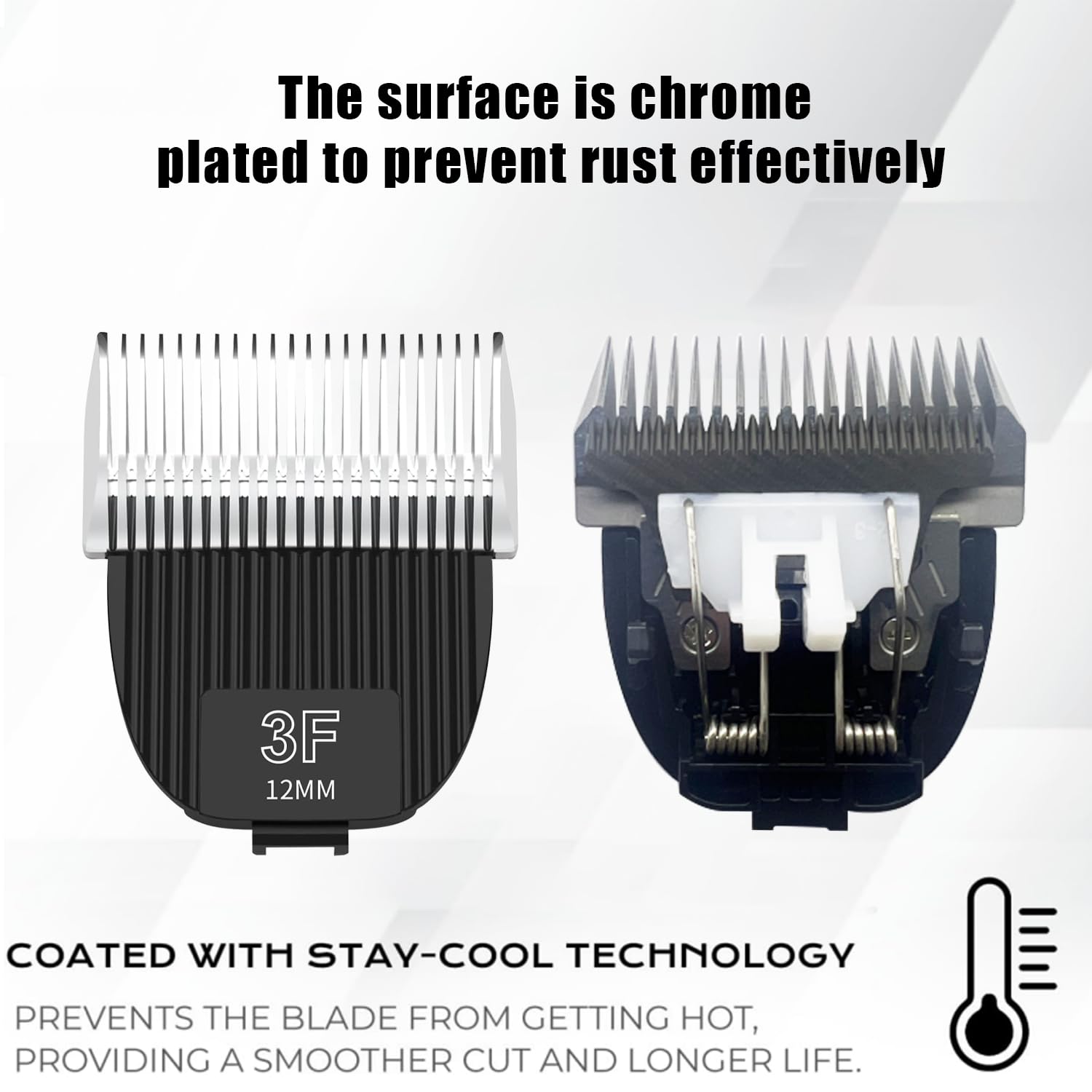 Newbulu Flash Clipper Professional Detachable Replacement Blades,Compatible with Kenchii Flash Clipper Blade（Size 3F-12mm ）