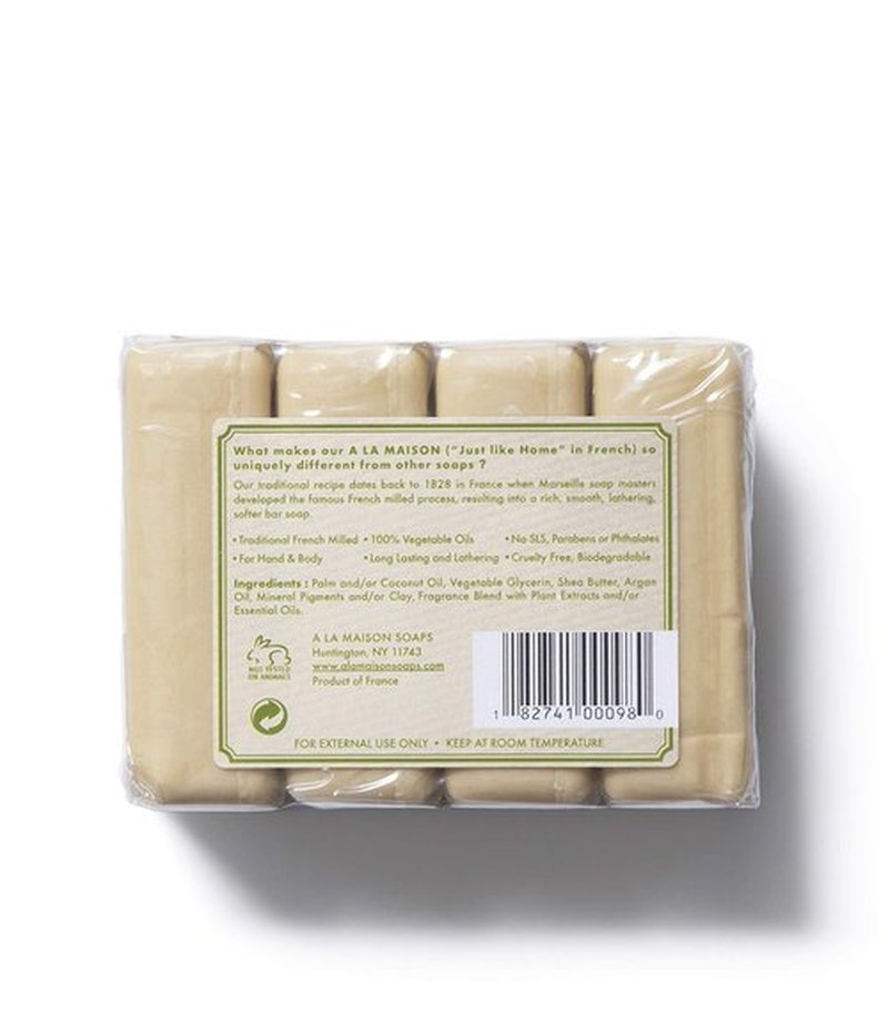 A LA MAISON Rosemary Mint Bar Soap - Triple French Milled Natural Moisturizing Hand Soap Bar (4 Bars of Soap, 3.5 oz)