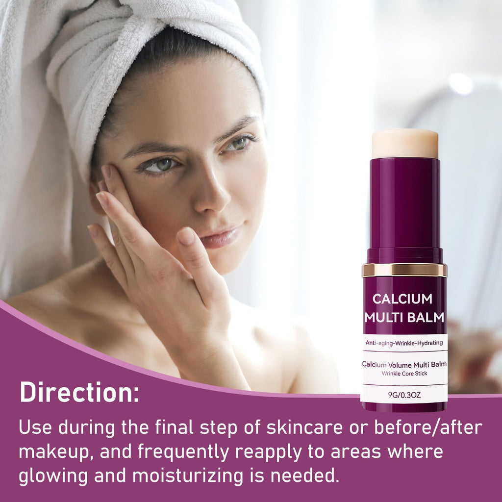 Cemenrete Calcium Multi Balm, Calcium Volume Multi Balm, Korean Anti-Aging Formula for Face, Eyes & Neck - Hydrating, Firming Skin Treatment with Collagen & Vitamin D (2 pcs)