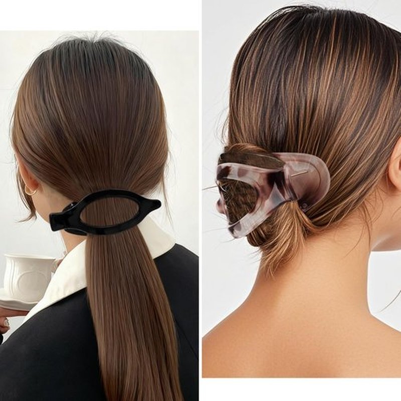 Atoden Flat Hair Clips Duckbill Large Claw Clips for Thick Medium Thin Hair 3Pcs Non Slip French Barrettes Alligator Accessories for Women Girls Tortoise Shell Leopard Black
