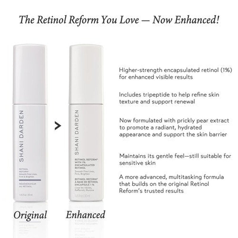 SHANI DARDEN SKIN CARE Retinol Reform with 1% Encapsulated Retinol Serum for Face & Neck, Gentle Slow-Release Face Serum with Tripeptide for Wrinkles, Fine Lines & Uneven Tone, 1 fl oz