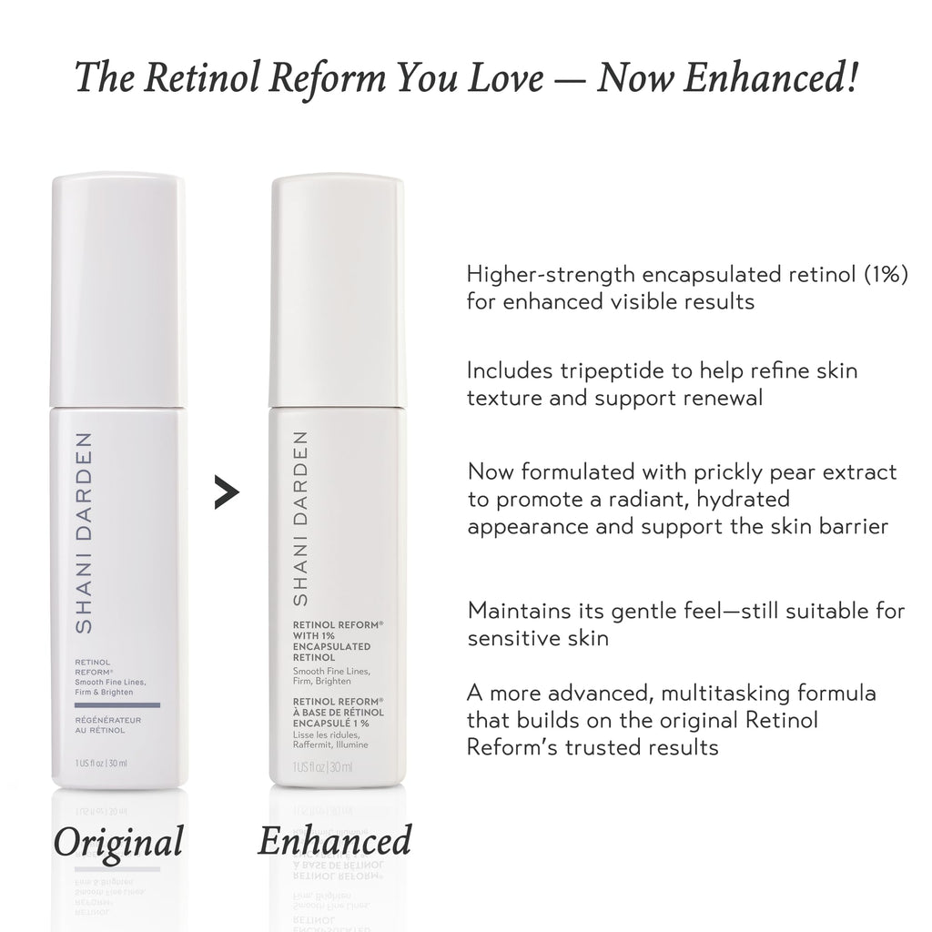 SHANI DARDEN SKIN CARE Retinol Reform with 1% Encapsulated Retinol Serum for Face & Neck, Gentle Slow-Release Face Serum with Tripeptide for Wrinkles, Fine Lines & Uneven Tone, 1 fl oz