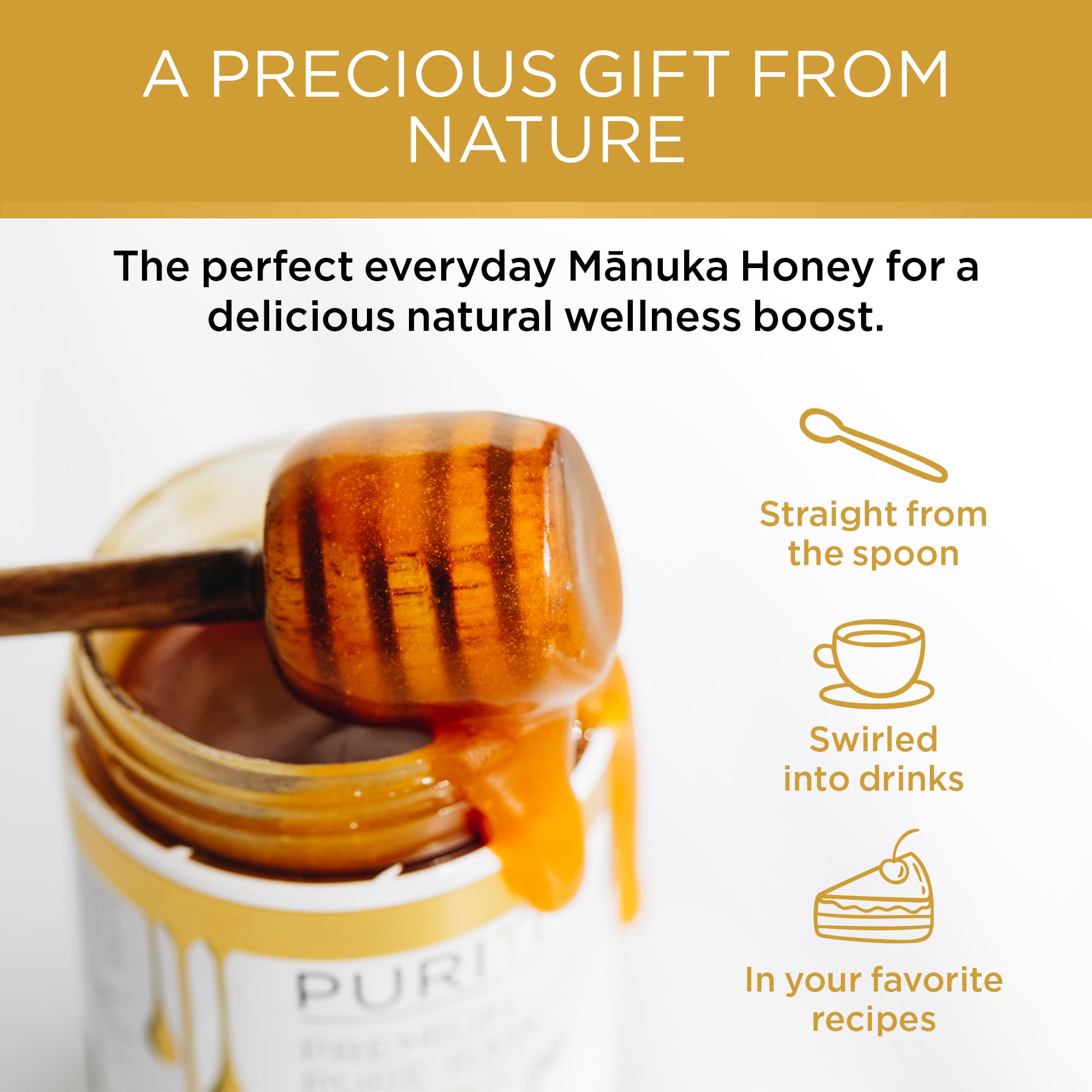 PURITI Manuka Honey MGO 300+ / UMF 10+ | 100% Pure Genuine Raw Manuka Honey | 8.8 Oz / 250g | Harvested, Tested, Certified and Packed in New Zealand