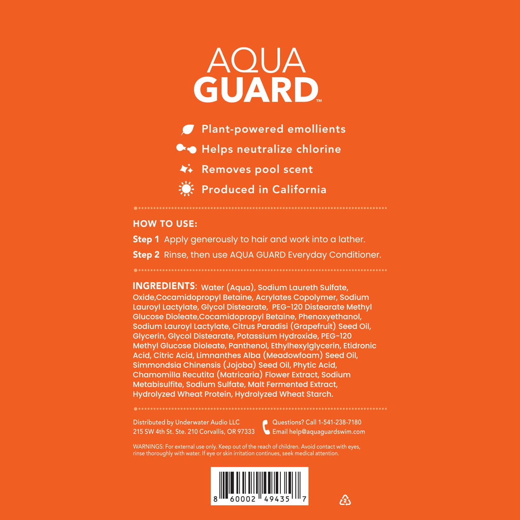 AQUA GUARD Clarifying Shampoo | Remove Chlorine & Pool Hair Smell | Paraben Free, Vegan, Color Safe, Leaping Bunny Certified (2-Pack)