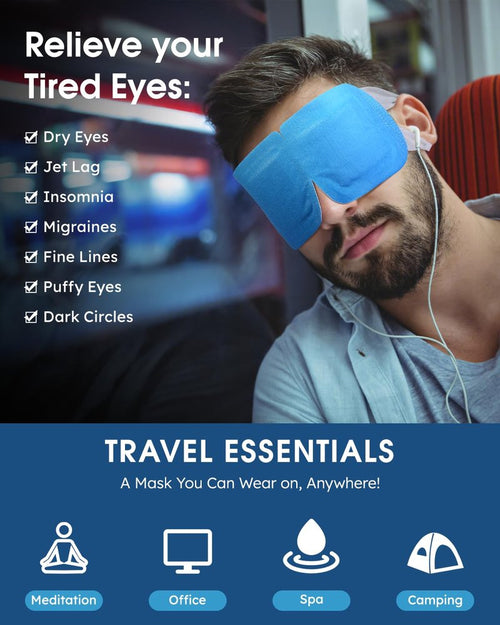 20 Packs Steam Eye Masks for Dry Eyes, Warm Compress Relief for Eye Fatigue & Puffiness, Sleep Heated Eye Mask, Disposable Travel Essentials, Spa Relaxation Gift Women, Party Favors Adults, Blueberry