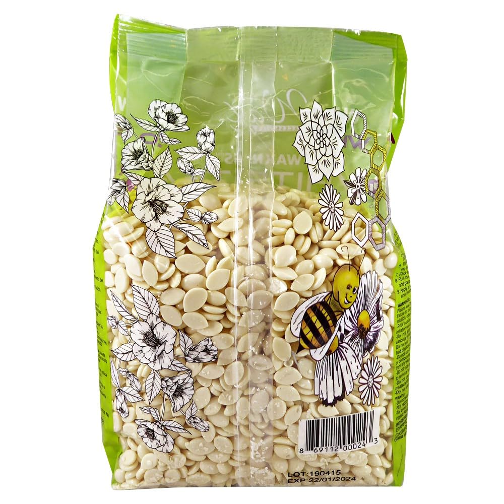 Waxness Film Hard Wax Beads White Tea Cream 2.2 lb (1 kg) Pack of 2 – Stripless Professional Hard Wax for Face & Body, Smooth Application, Suitable for Sensitive Skin – Made in Italy