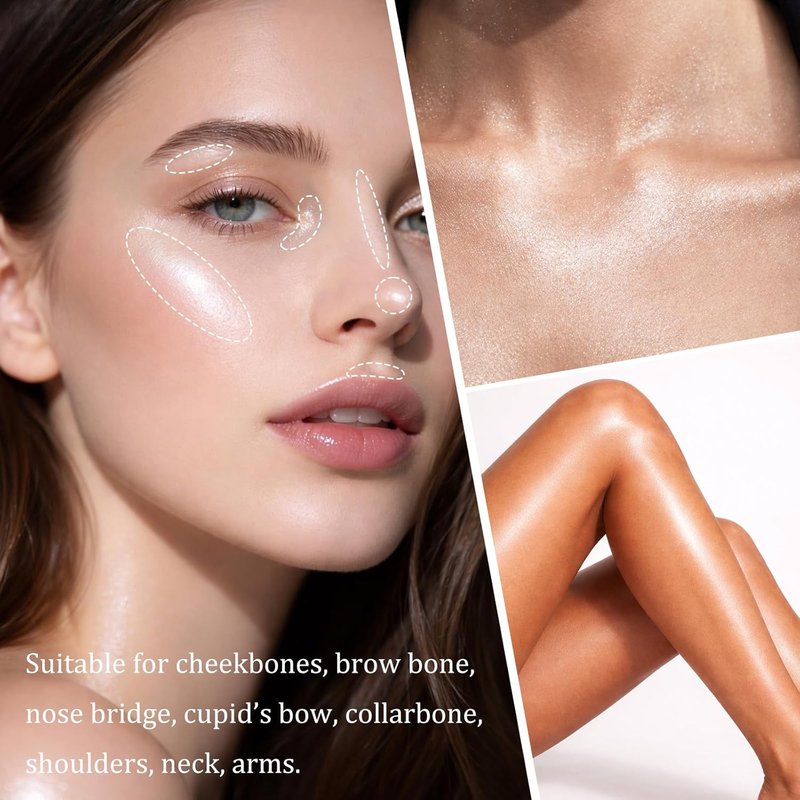 UCANBE Sparkle Bomb Highlighter - Weightless Buildable Illuminator Palette for Face & Body | Luxurious Golden