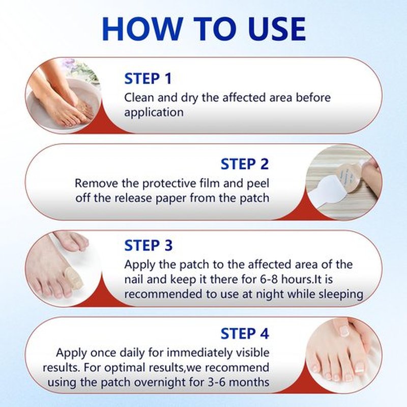 Nail Patches, 8-Hour Overnight Treatment, Fast-Acting Toenail Repair Patches, 21 Patch,for Damaged Nails Foot Nails Repair and Care,Strengthens Brittle Nail