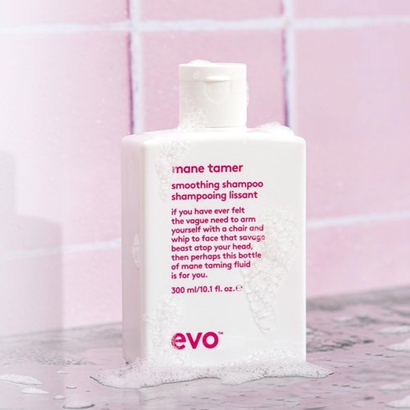 EVO Mane Tamer Smoothing Shampoo for Frizzy & Color-Treated Hair - Reduces Frizz, Controls Unruly & Protects Color - 10.1 fl oz
