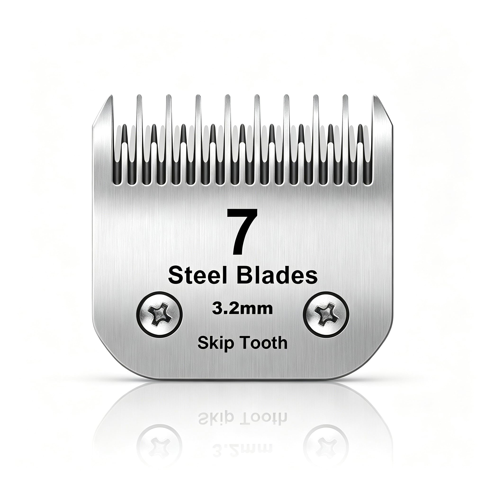 7 Skip Tooth Detachable Pet Dog Grooming Steel Blades,Compatible with Andis,Oster A5,Wahl KM10 Series Clippers,Cut Length 1/8-Inch (3.2mm) ，1 Pack