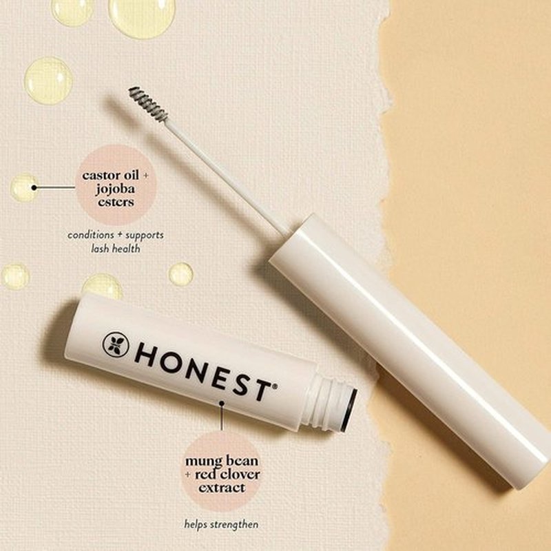 Honest Beauty Brow Gel - Fuller Looking Brows with Castor Oil & Red Clover | EWG Verified, Vegan | Soft Black, 0.05 fl oz