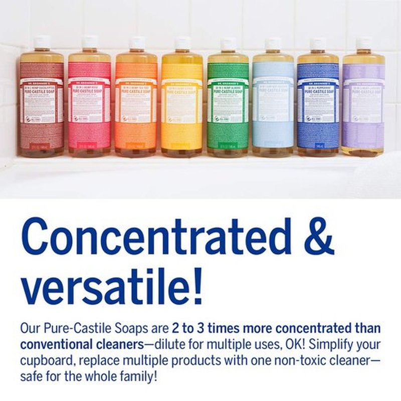Dr. Bronner's Pure-Castile Liquid Soap | Citrus Scent, 32oz, 2-Pack - 18-in-1 Uses, Vegan & Organic