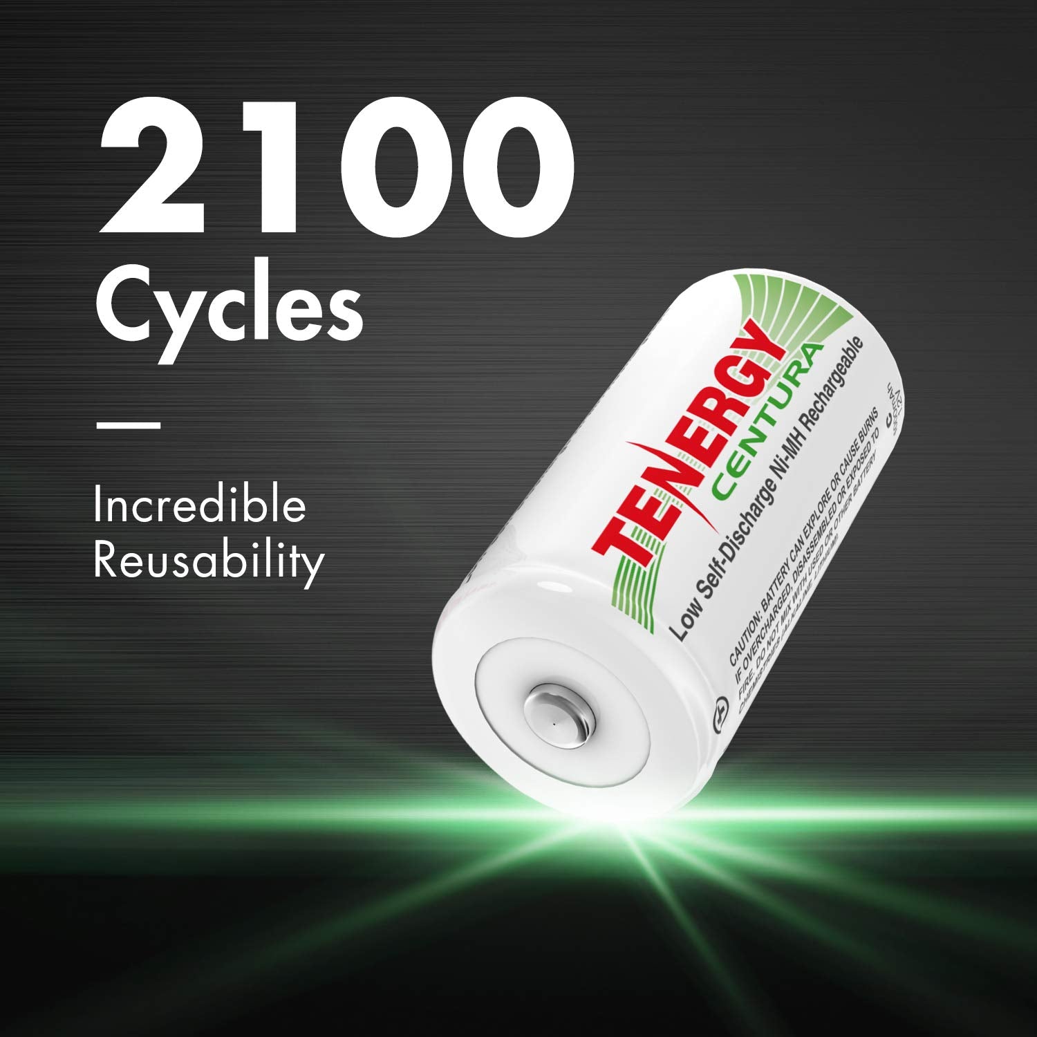 Tenergy Centura 8-Pack C Rechargeable Batteries: 4000mAh Low Self-Discharge NiMH Cells – Pre-Charged and Ready-to-Use for Flashlights and Household Electronics