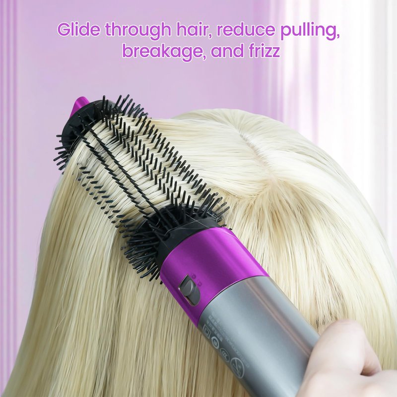 ZEPHBLOW Upgraded Round Volumizing Brush for Dyson Airwrap, Round Brush Attachment Compatible with Airwrap HS01/05/08, Flexible Bristles for Root Lift Volume Frizz Control Styling Volumizing, Rose