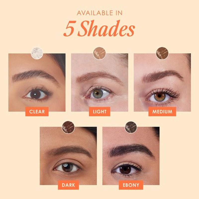 Grande Cosmetics GrandeBROW-FILL Volumizing Brow Gel with Fibers & Peptides, for Natural & Fuller-Looking Eyebrows - Light (0.14 fl oz)