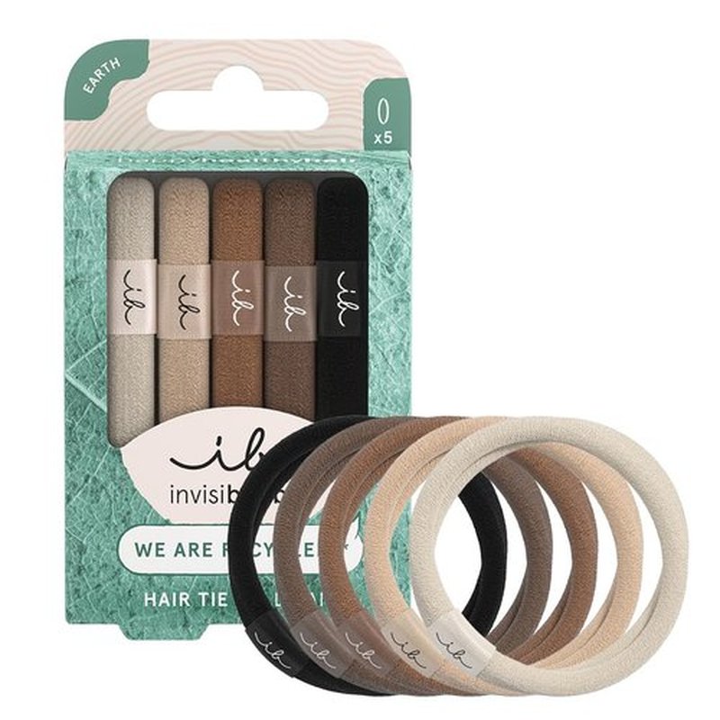 Invisibobble Mocha Brown Elastic | Gentle on Hair | Anti-Frizz | No Footprint | Stylish Hair Accessory | 5 Pieces