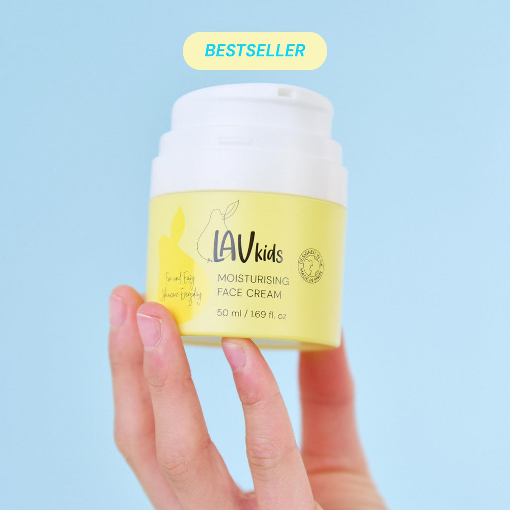 LAV KIDS Face Moisturiser with Jojoba Oil, Sweet Almond Oil, Shea Butter 50ml, Gentle Kids and Baby Moisturiser Cream, Dermatologically Tested for All Skin Types