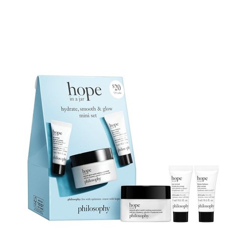 Philosophy Hope In A Jar Skincare Essentials Mini Set - Nourishing Moisturizers & Cleanser