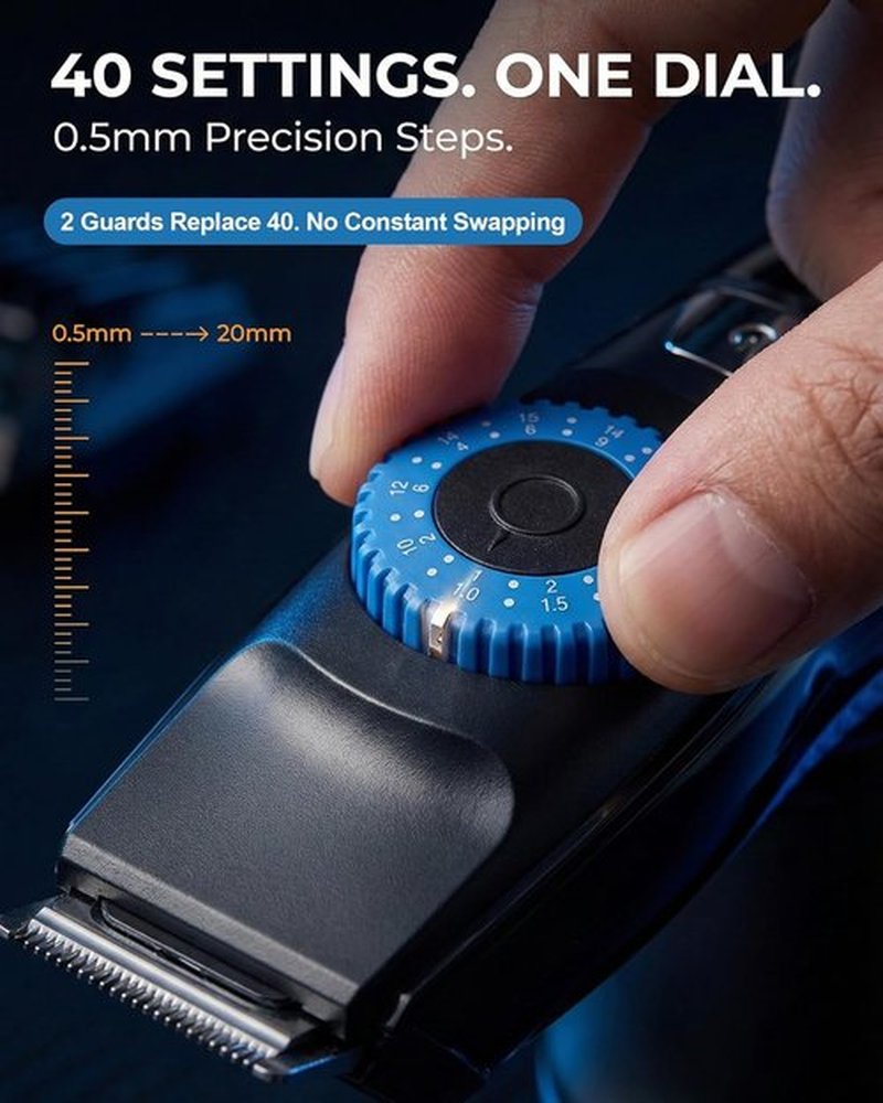 Skiennix Beard Trimmer for Men - 120-Min Cordless Runtime, 0.5mm Precision Dial, IPX7 Waterproof