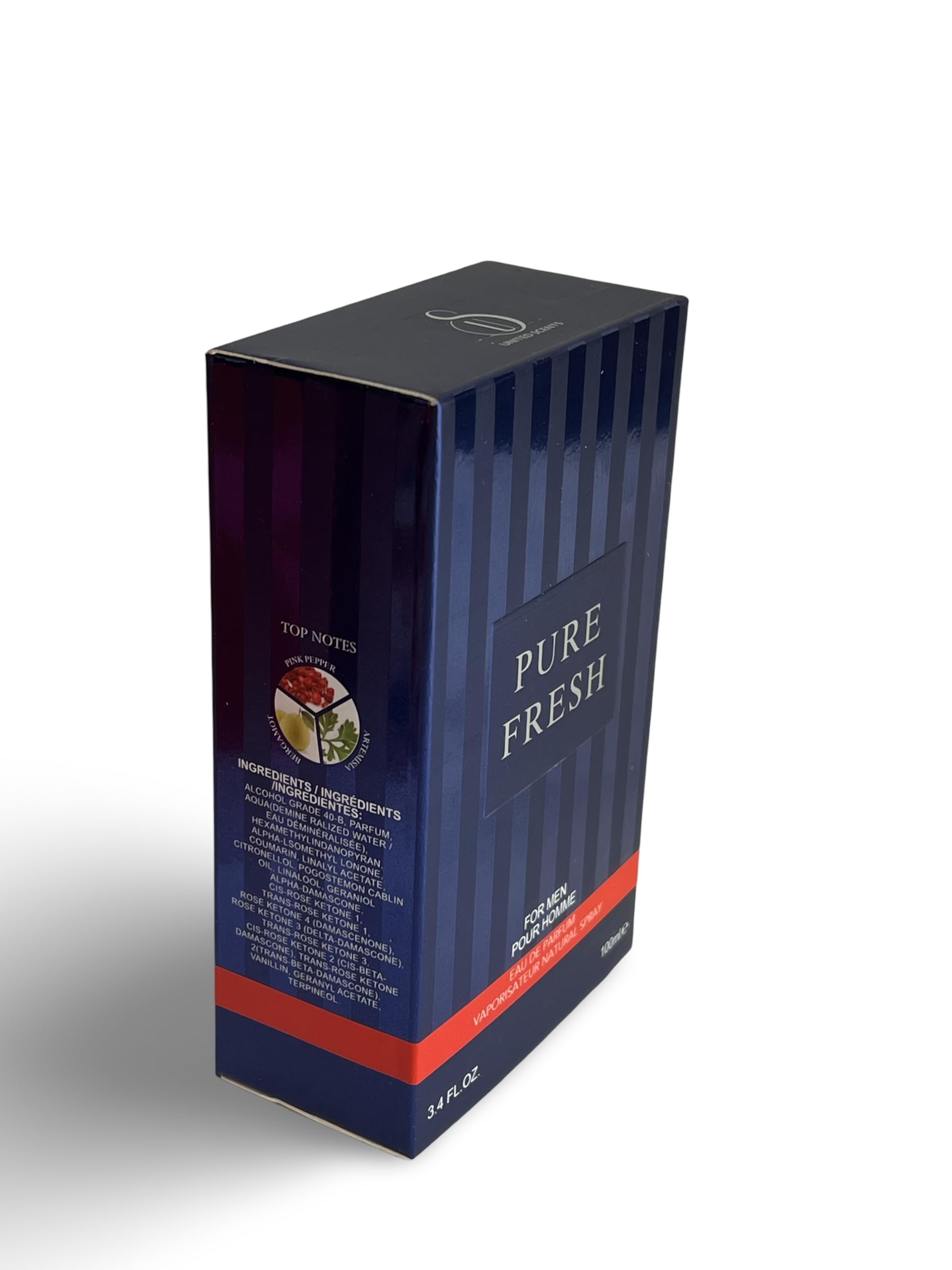 PURE FRESH Eau de Parfum for Men, 3.4 Fl Oz, Warm, Woody, Floral Scent
