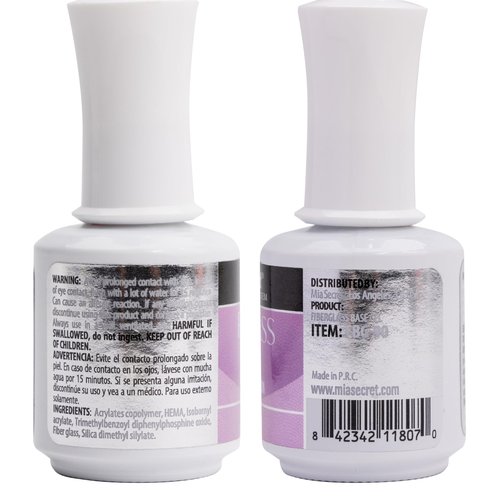 Mia Secret Fiber Glass Base Gel MADE IN USA 0.5 Fl Oz. DIY Home and Nail Salon Soak Off Gel Base