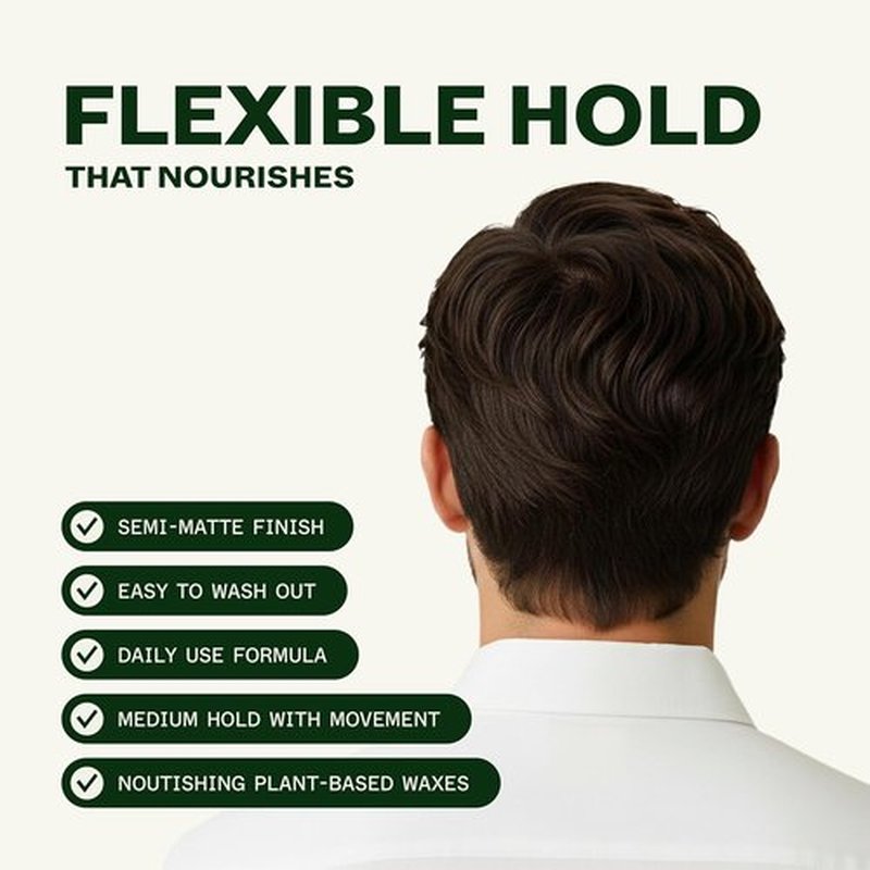 Scandinavian Biolabs Flexible Hybrid Clay - Medium Hold, Natural Finish, Adds Texture & Volume | 90 mL/3 Oz