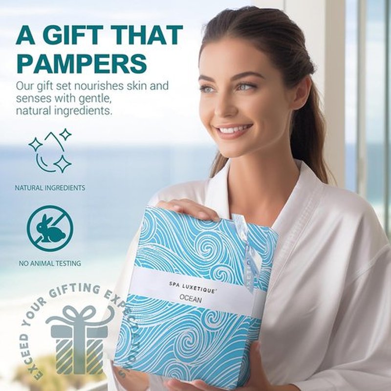 Spa Luxetique Ocean Spa Gift Set for Women - Indulging Body Lotion, Shower Gel & Bubble Bath