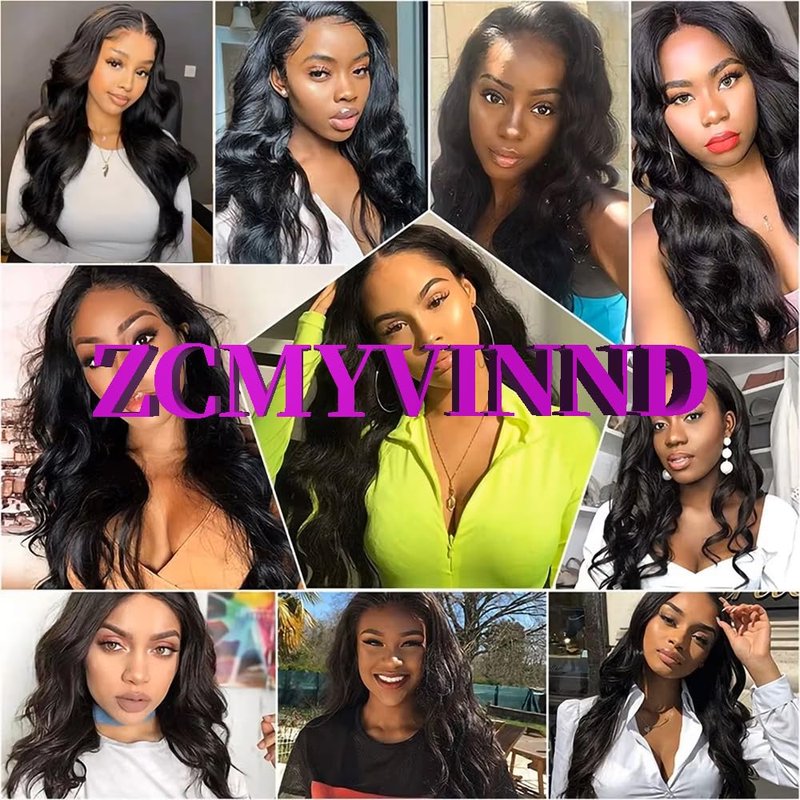 ZCMYVINND 30 32 34 Inch Natural Black Human Hair Body Wave Bundles 3 Bundles Silky and Soft Double Weft Unprocessed Brazilian Virgin Remy Hair Bundle Color #1B Bundle Body Wave Natural Black