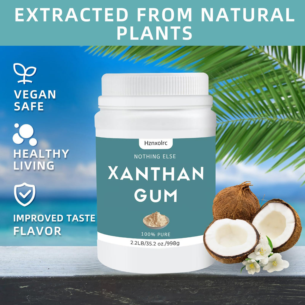 2.2 lb Food-Grade Xanthan Gum Powder, Pure Xanthan Gum for Baking Gluten Free, Xanthan Gum Thickener Suitable for Making Ice Cream, Cake, Yogurt, Candy and More