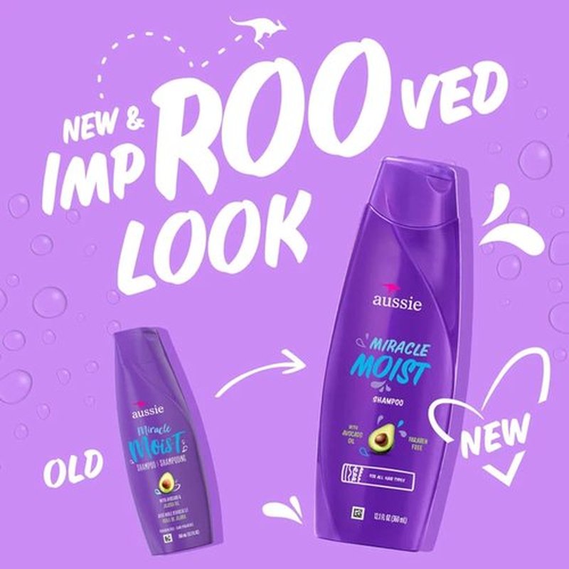 Aussie Miracle Moist Shampoo - Deep Hydration for Dry Hair | 12.1 Ounce