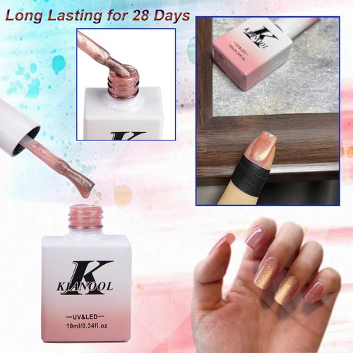 Cat Eye Gel Nail Polish Set, 6 Pcs Glitter Shimmer Cateye Gel with Magnet Soak Off UV LED Nail Cat Eye Polish Kit, Esmaltes Para Uñas En Gel Nail Art Salon DIY Home Manicure 10ML