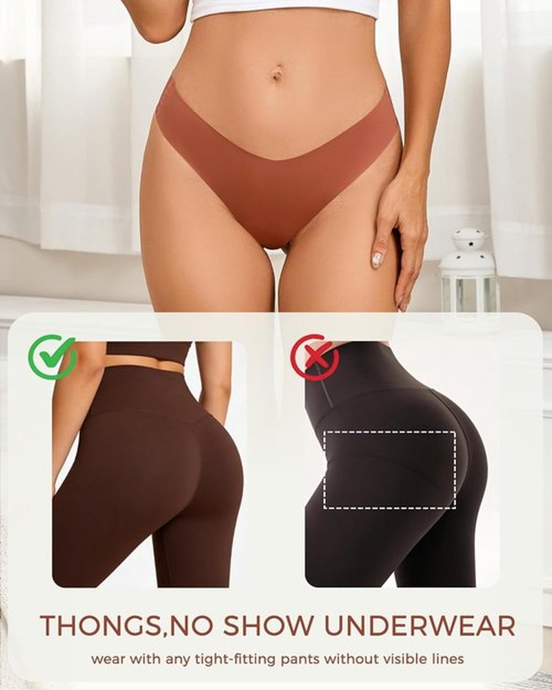 Take Talk Women's Seamless Thongs - 9 Pack No Show V-Waisted Invisible Panties for Ultimate Comfort