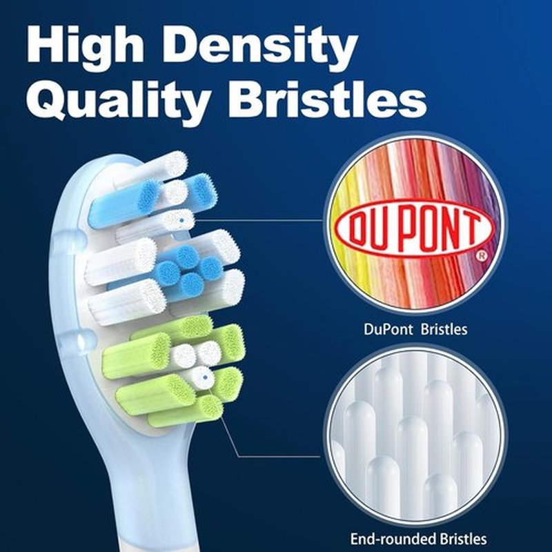 DailyWhite 8 Pack Replacement Brush Heads for Philips Sonicare - Superior Clean, White