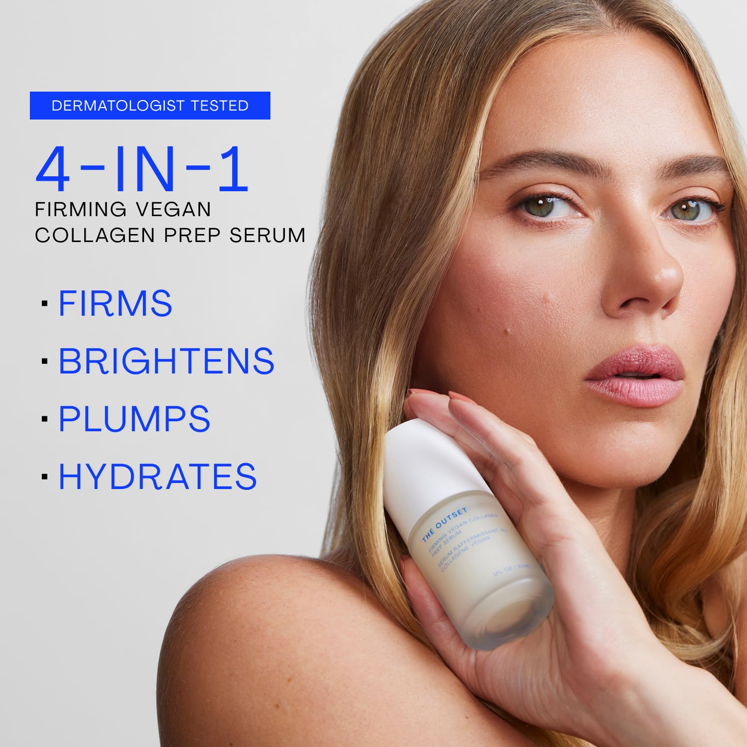 The Outset Firming Vegan Collagen Face Serum, Plumping & Hydrating Facial Serum, Non-Sticky Skin Prep Serum for Fine Lines, Fragrance-Free & Clean for Sensitive, Dry & All Skin Types, 1 fl oz