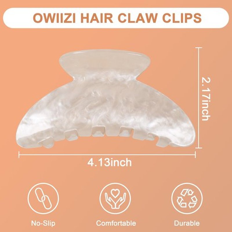 OWIIZI Durable Acetate Hair Clips for Women 4.13" Cute Hair Claw Clips Ponytail Barrette Strong Hold Acrylic Butterfly Jaw Hair Accessories for Girls Long Thick Hair(Red)