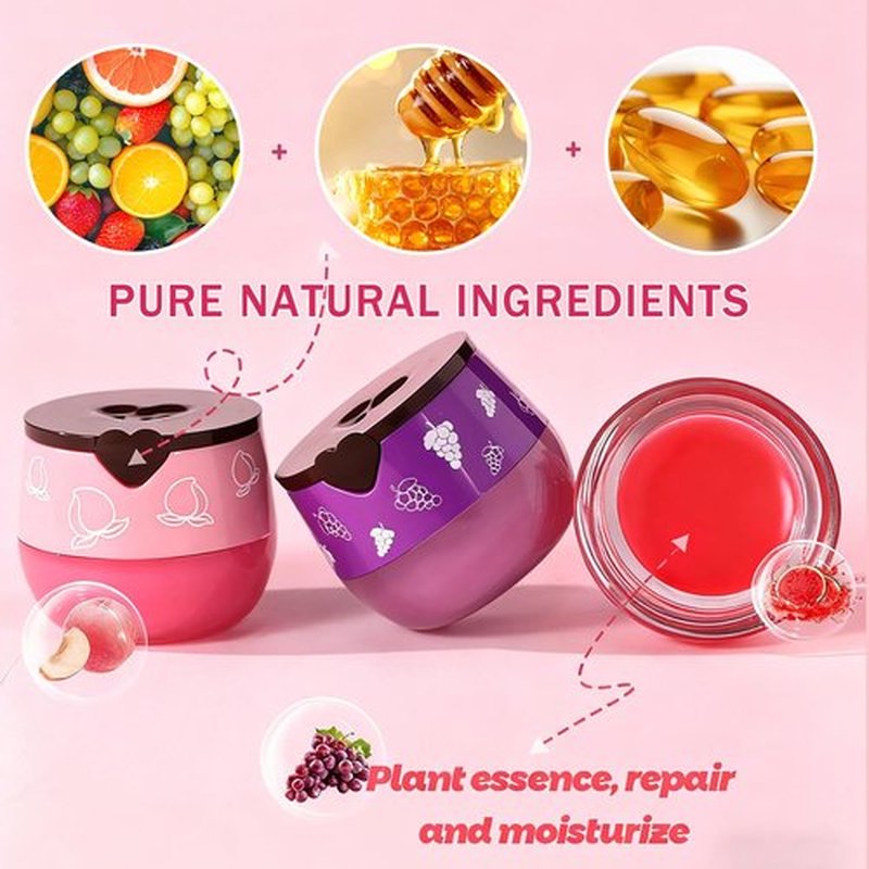 9 PCS Bee Lip Balm Honey Pot, Propolis Fruits Lip Balm Bulk, Hydrating Sleeping Lip Mask Overnight Prevention Dry & Cracked, Smooth Lips & Reduce Lip Lines