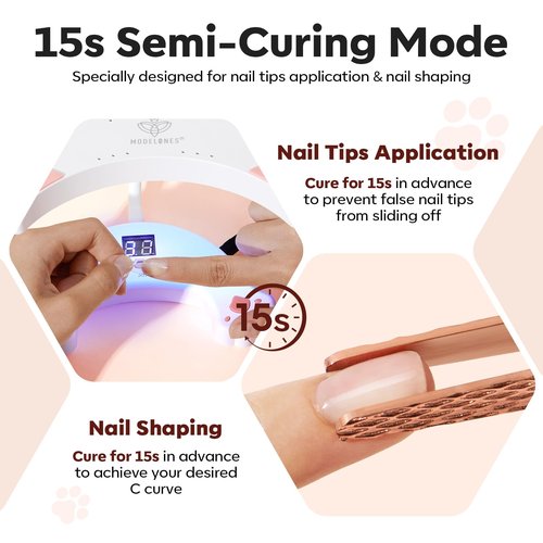 modelones Pink UV Gloves and GooseNeck UV LED Nail Lamp