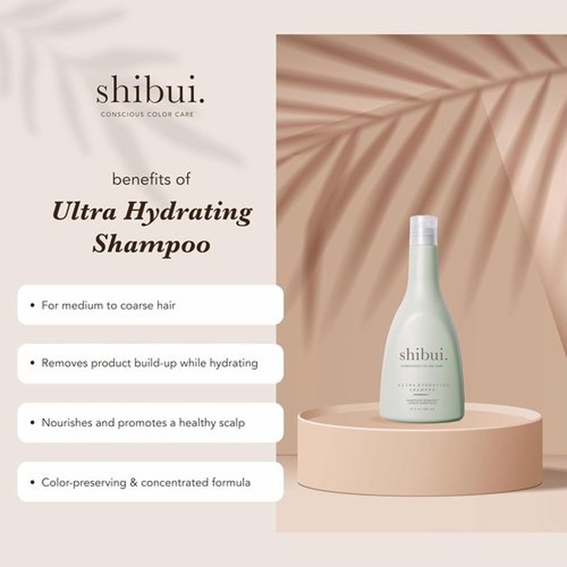 SHIBUI Ultra Hydrating Shampoo - Silicone-Free Formula with Camellia & Lemongrass Oils | Medium to Coarse Hair