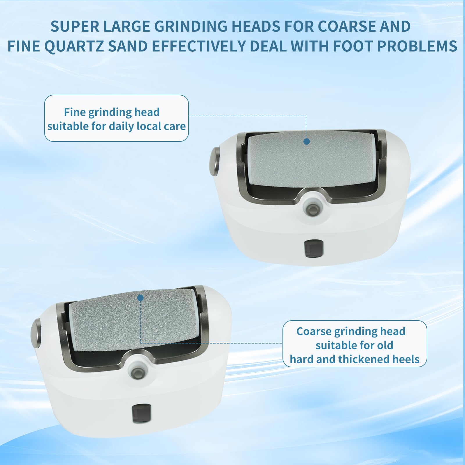YunManHT Electric Foot Callus Remover, Rechargeable Portable Spray Foot Grinder, Quartz Sand Grinding Head for Foot Trimming and Dead Skin Removal, File Tool Suitable for Dry and Cracked Feet