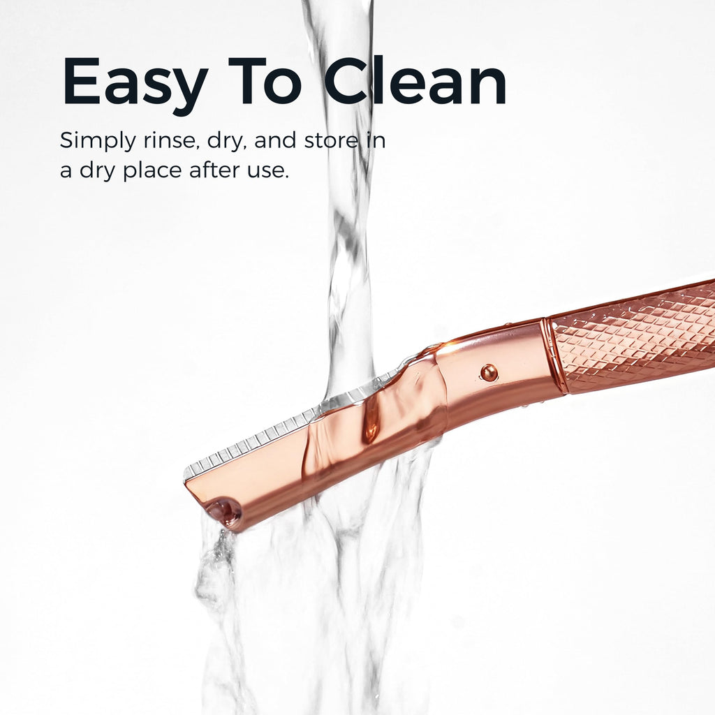 ZOMCHI Eyebrow Razor, Face Razors for Women&Men, Eyebrow Trimmer Shaper with Precision Cover,Facial Shaver with 6 Blades (Rose Gold)