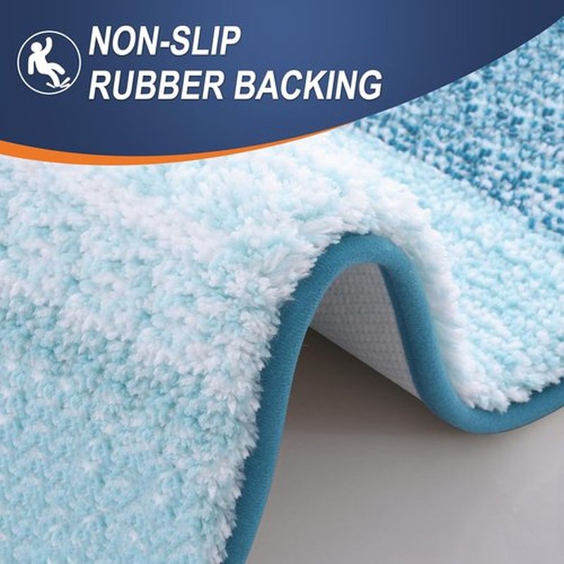 OLANLY Bathroom Runner Rug - Extra Soft Microfiber Mat | Quick Dry & Washable, 47x24, Peacock Blue