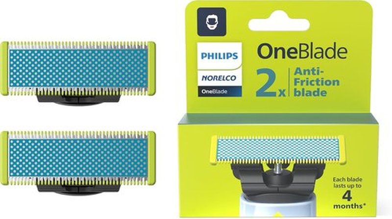 Philips OneBlade Replacement Blades - Face & Body Kit | Anti-Friction, Pack of 2
