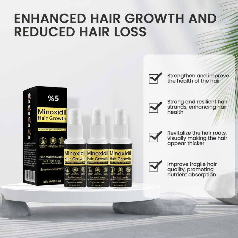 Xinweini Minoxidil for Men Beard Growth Kit, Minoxidil for Women Hair Growth Kit, Hair Loss Treatments for Women Hair Regrowth Treatment, Minoxidil 5%,3 pack