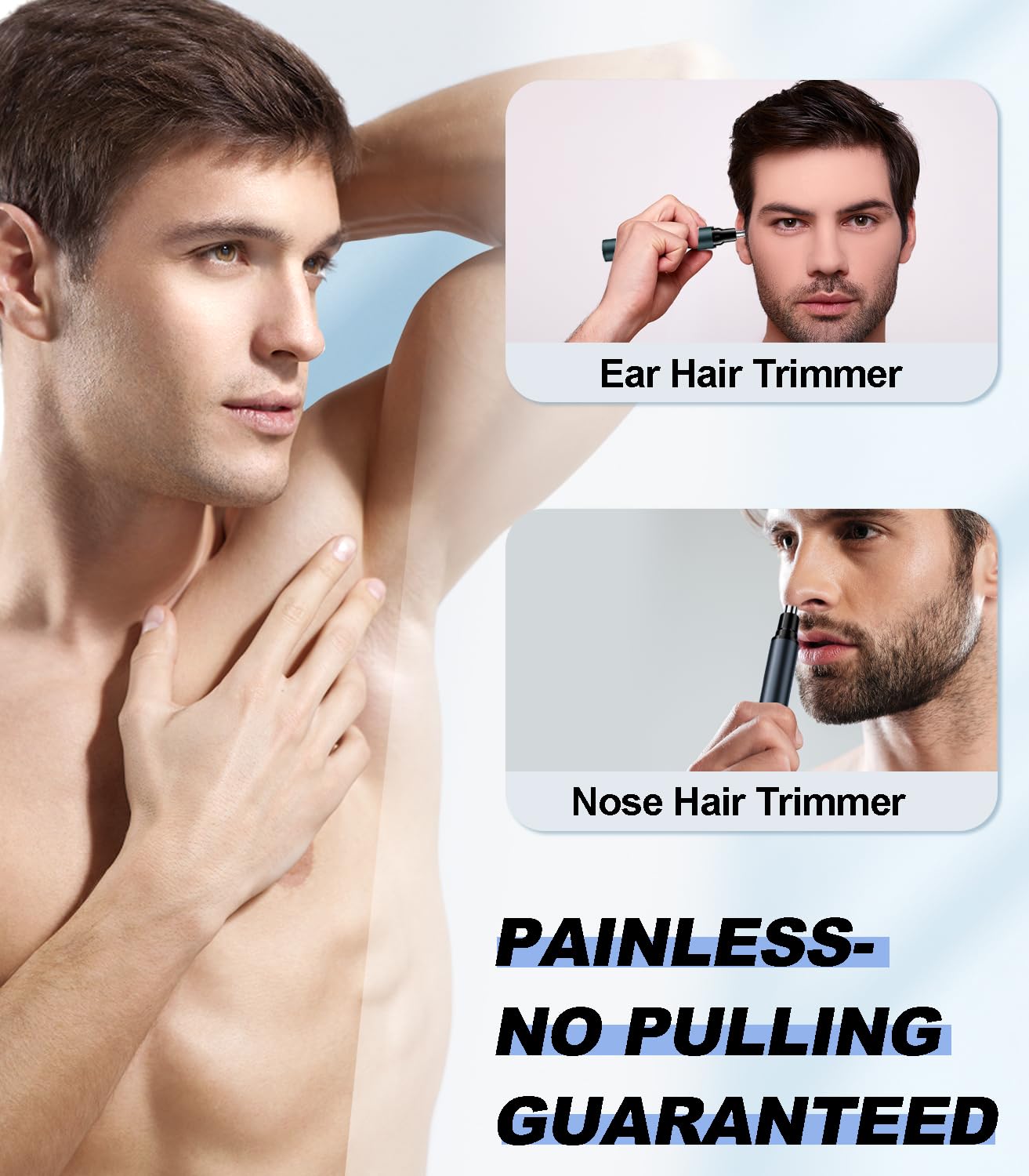 BUV Nose Hair Trimmer for Men with LED Display- 2026 Professional Painless Ear Hair Trimmers for Women, USB Rechargeable Nose Hair Trimmer Clipper – 14,000 RPM IPX7 Waterproof Dual Edge Blades, Blue