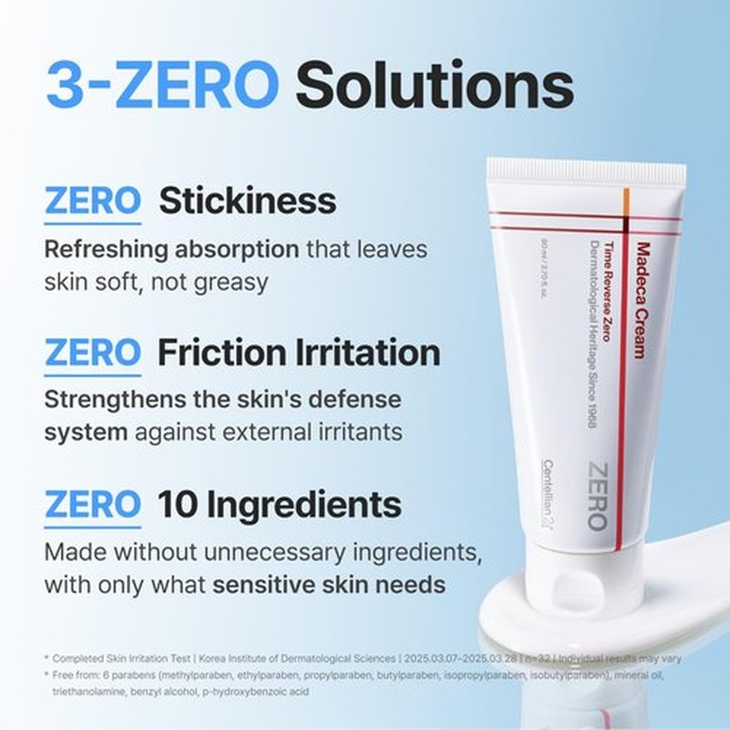 CENTELLIAN 24 Madeca Cream Time Reverse Zero 2.70 fl oz - Lightweight Anti-Aging, Face Moisturizer, Blue Active TECA, Cooling Cica, Firming, Deep Hydration, Barrier Repair, Sensitive, Oily Skin