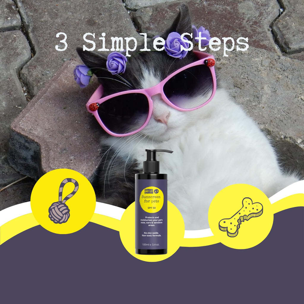 Noseprint SPF 50 Pet Sunscreen Lotion Bottle with Pump Sun Protection for Pets 100 ML | Moisturising Sunscreen for Dogs and Cat Non-Toxic Formula Dog Nose | Dog Paw Balm Sun Cream Balm