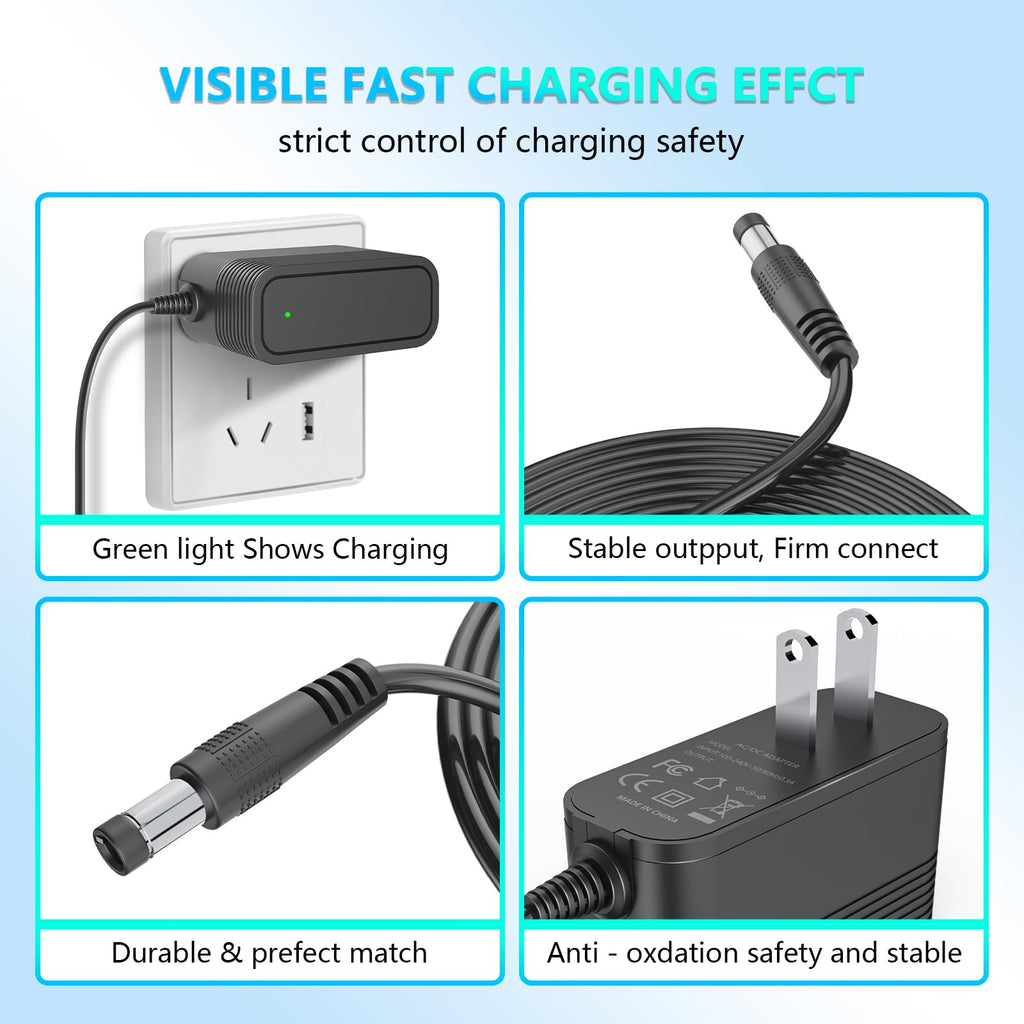 26.5V Charger for 22.2V Lithium-lon Battery Vacuum Cleaner Compatible with Homeika H016 HA016 and Ealken VG3 Cordless Vacuum Cleaner Adapter Power Cord