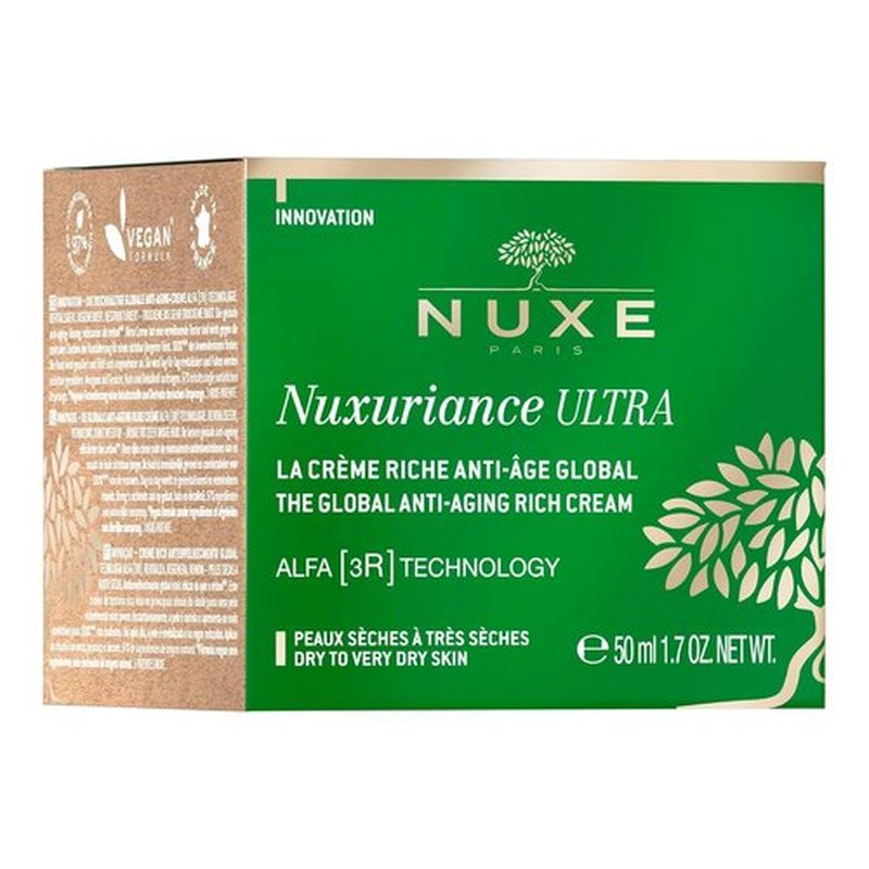 Nuxe Nuxuriance Ultra Global Anti-Aging Rich Cream with Hyaluronic Acid and ALFA 3R Technology, Revitalize, Renewing, Resurfacing Treatment for Dry Skin, 1.7 fl oz