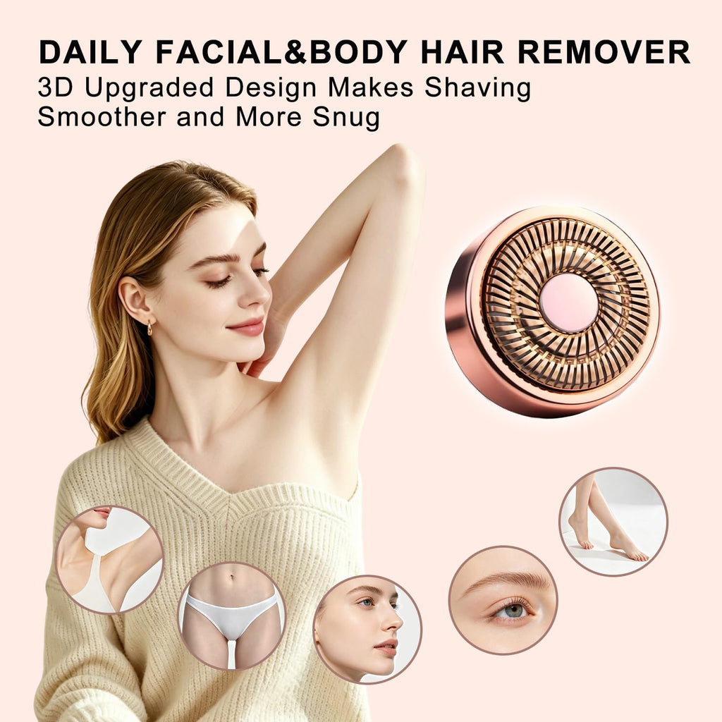 6 Packs Replacement Heads Compatible with Finishing Touch Flawless Gen 2 Facial Hair Remover, Rose Gold Replacement Blades for Women’s Facial Hair Removal Device