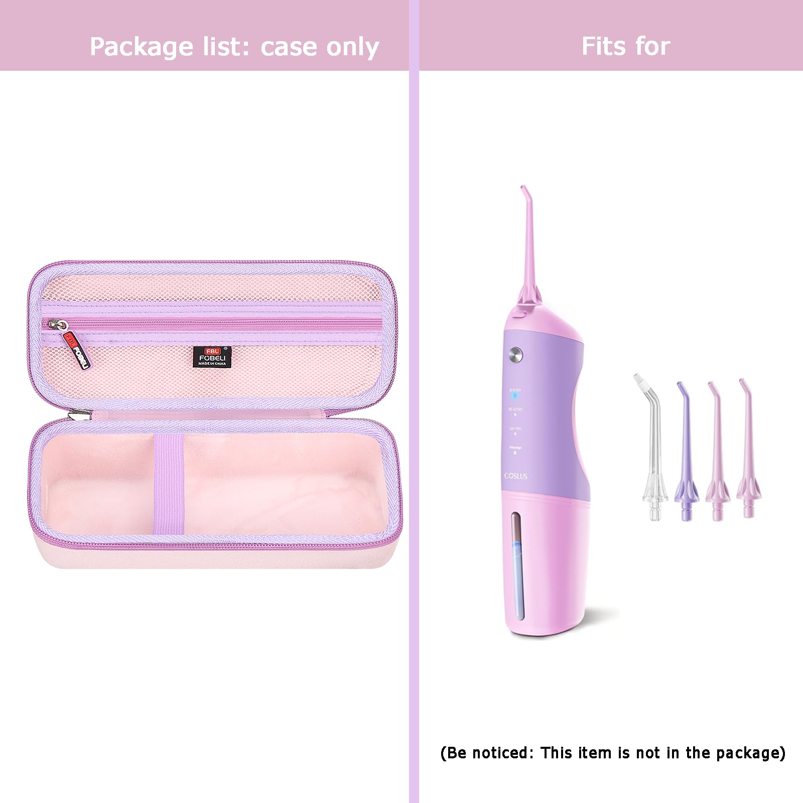 FBLFOBELI Hard Case Replacement for AquaSonic/for COSLUS F5023 Kids Water Dental Flosser Cordless